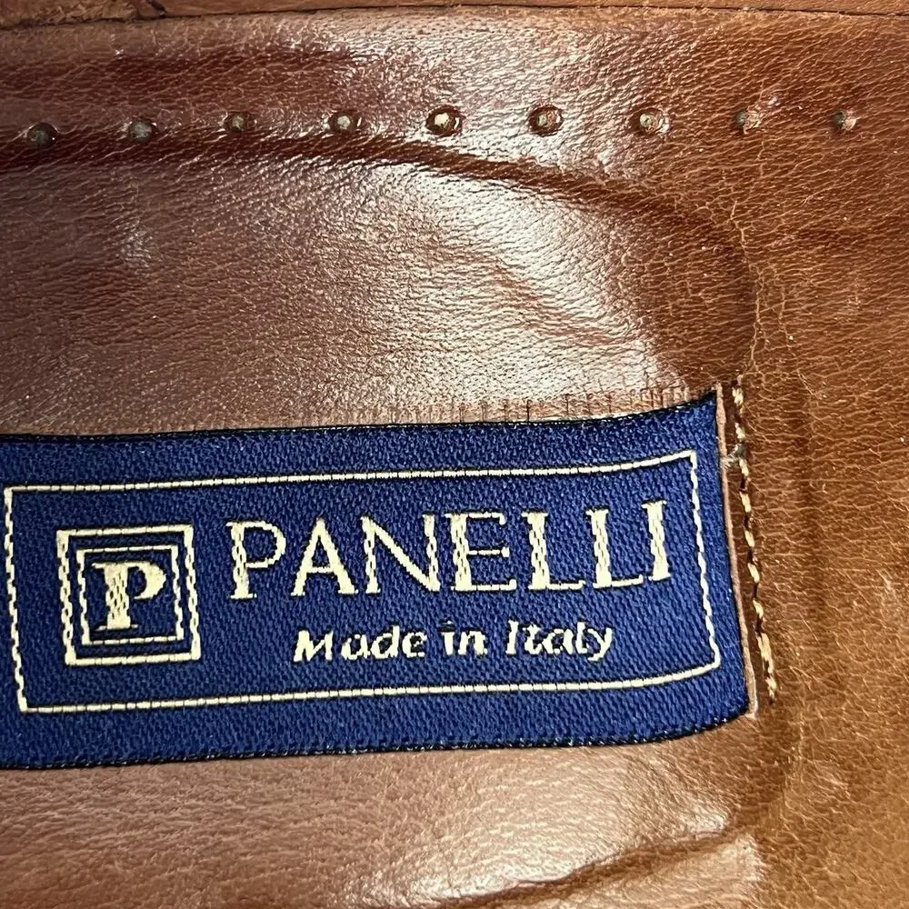 Panelli Wingtip Derby Dress Shoes Men’s 10.5 Brown Leather Made in Italy